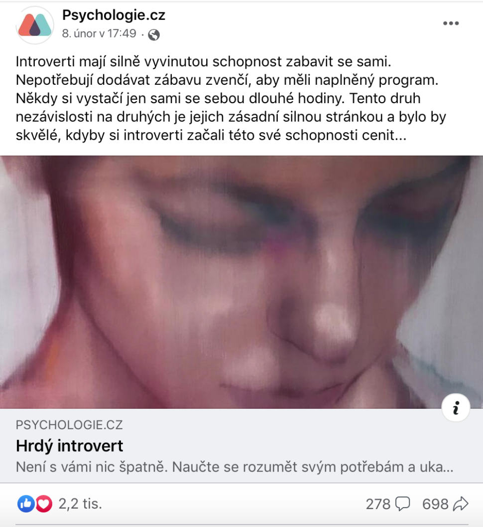 Hrdý introvert, článek na psychologie.cz